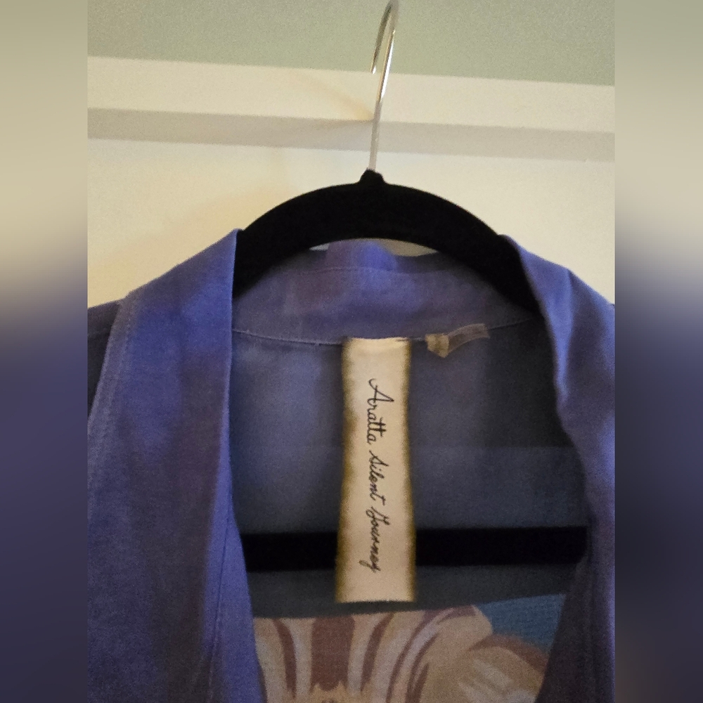 Aratta Purple Sheer Collared Blouse - Picture 2 of 3